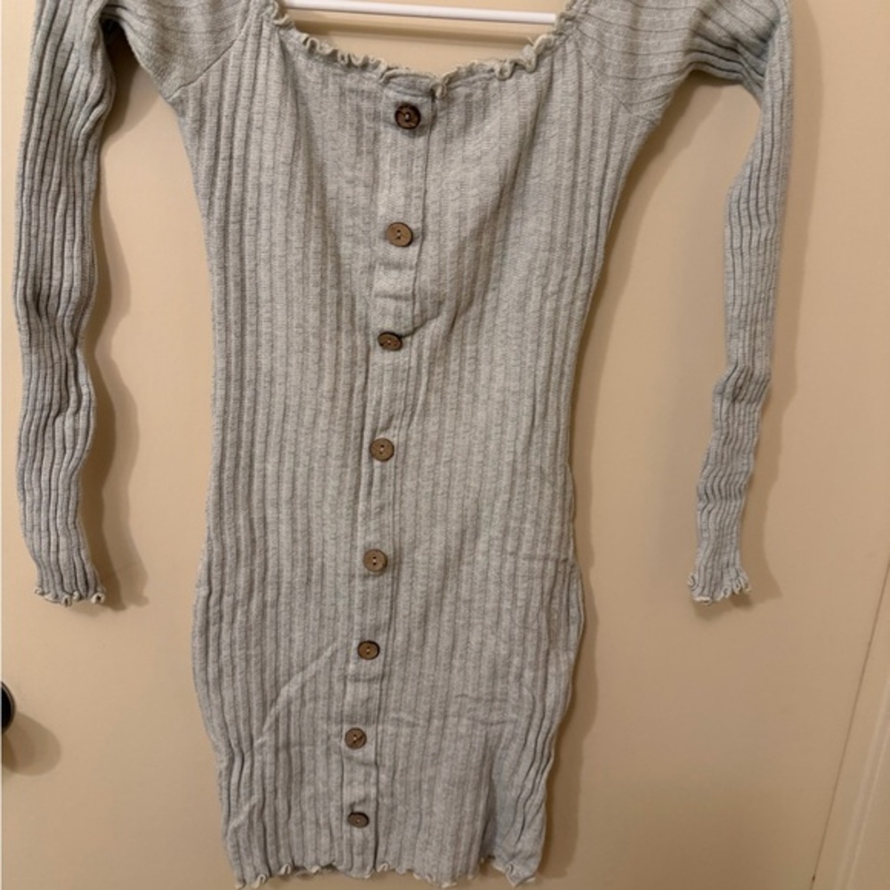 Fashion Nova Light Gray Knit Top with Lace Trim dress, or a shirt versatile